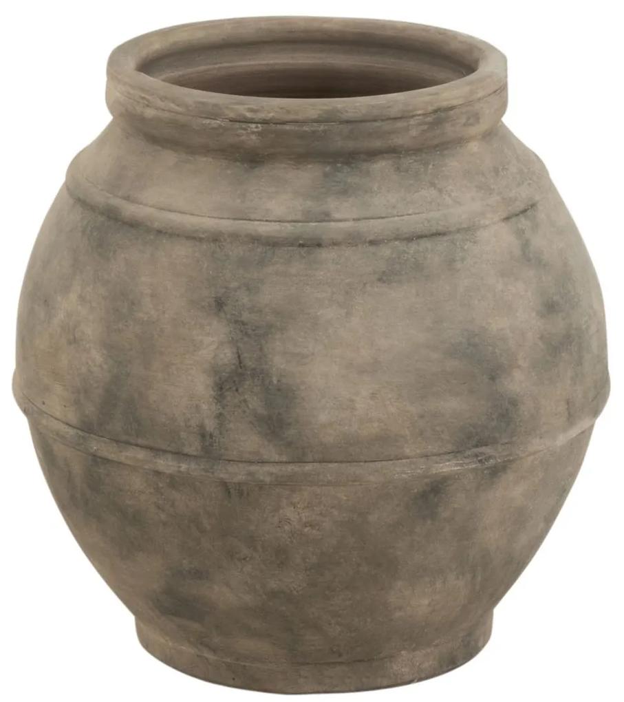Šedo-hnedá antik keramická dekoračná váza Vintage - Ø 38*38cm