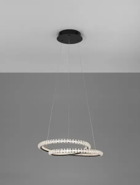LED luster Ginevra 48 čierne