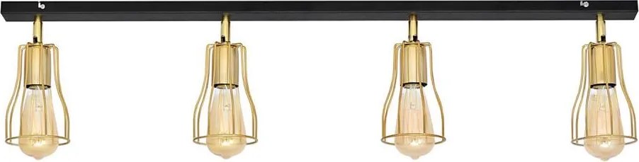 Bodové svietidlo TUBE 4xE27/15W/230V zlatá/čierna