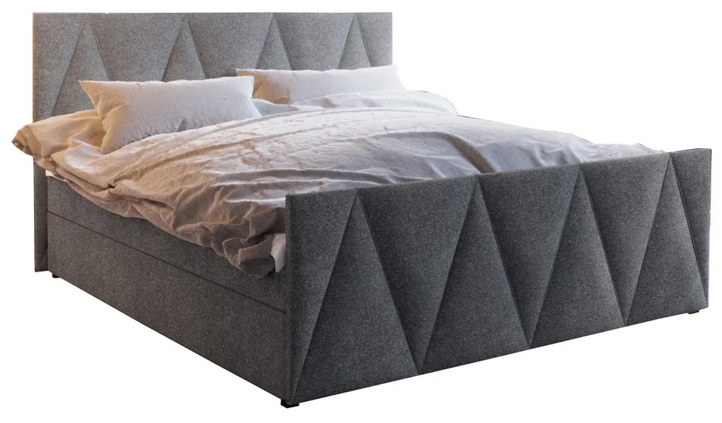 Manželská posteľ Boxspring 180 cm Milagros Comfort 3 (sivá) (s matracom a úložným priestorom). Vlastná spoľahlivá doprava až k Vám domov. 1056203