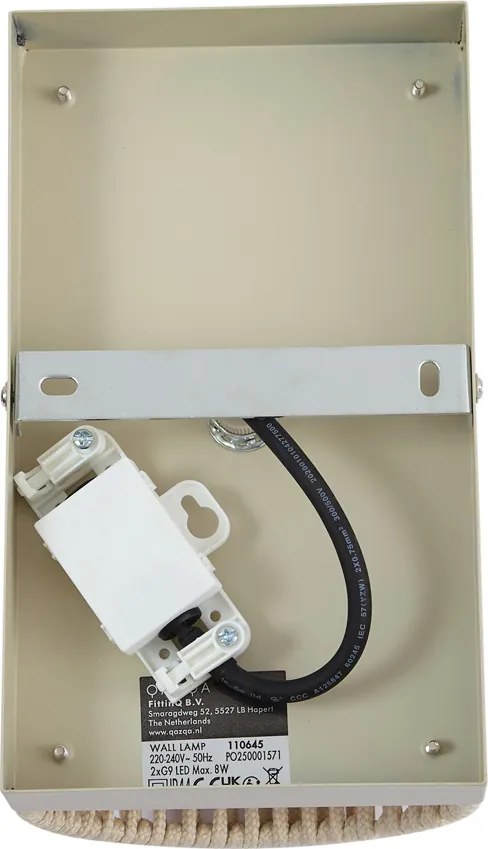 Japandi nástenná lampa béžová s lanom IP44 - Jayla