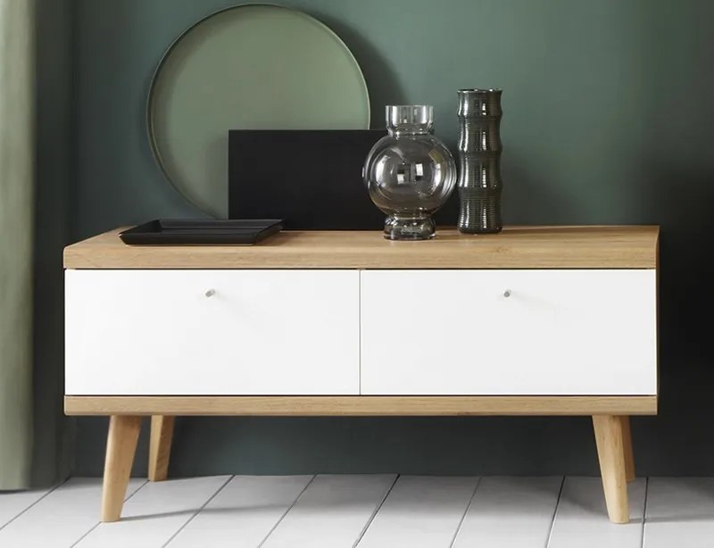 TV stolík Primo, dub riviera/biely