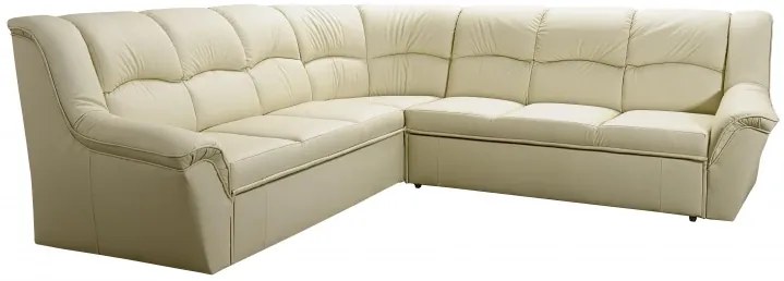 Kožená rohová sedacia súprava Dubaj LUX XXL, tm. modrá (K-58)