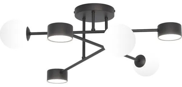 Prisadený luster HOLON 3xG9/8W/230V + 3xGX53/12W čierna