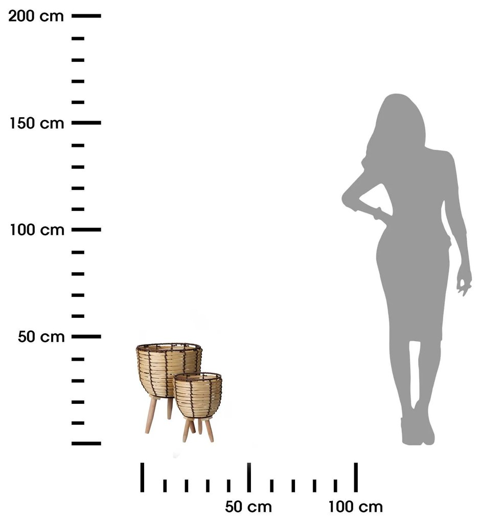 DREVENÝ KVETINÁČ WOOD1 SADA 2KS 37X25 CM+30X19 CM DREVO