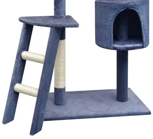 vidaXL Škrabadlo pre mačky so sisalovými stĺpikmi, 150 cm, tmavomodré-