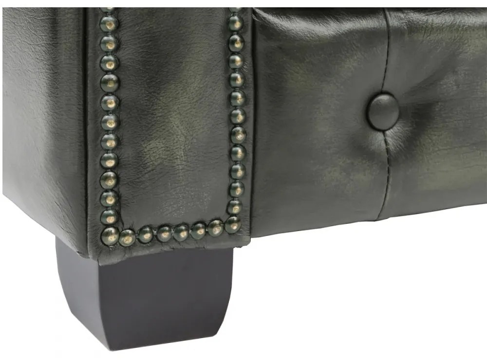 furniture-nabytek.cz - Masívne kreslo Chesterfield z pravej kože, zelené – 100×90×72 cm