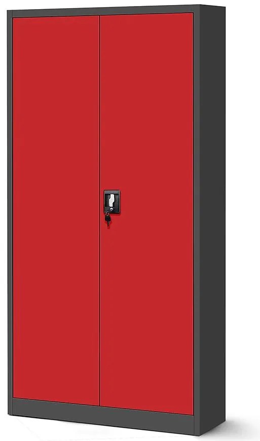 Skriňa Jan kovová antracit/červená