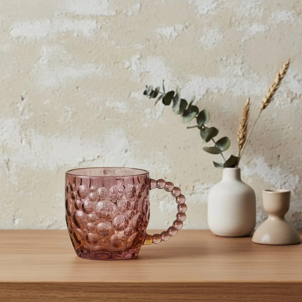 Sklenený hrnček VINI PEARL 350 ml fialový/hnedý