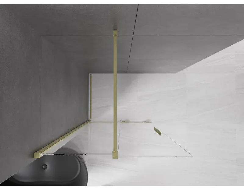 Mexen Velar, posuvné dvere typu Walk-in 70x200 cm, 8mm číre sklo, zlatá matná, 871-070-000-03-55