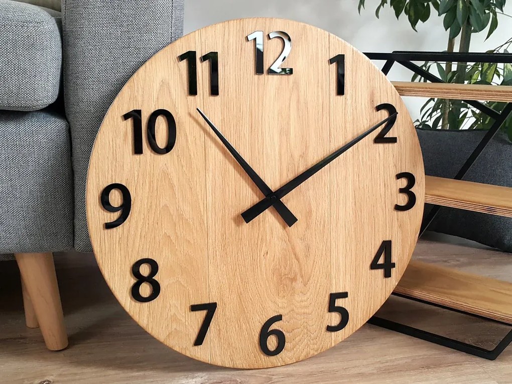 Drevené nástenné hodiny Amadeus 50 cm čierne/hnedé