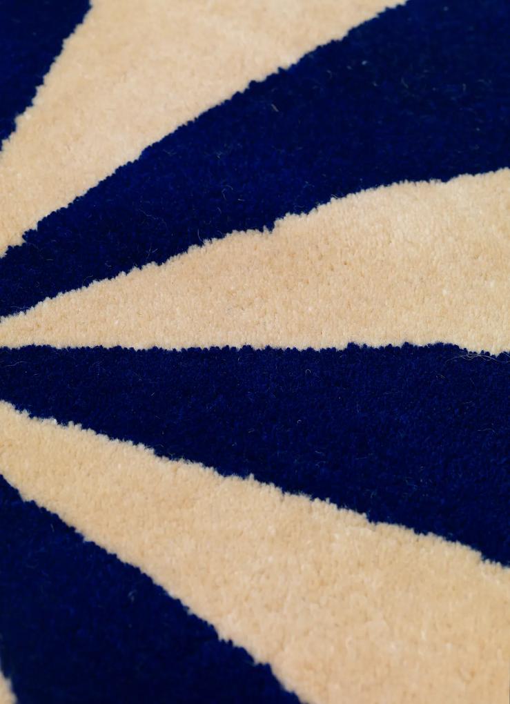 Okrúhly všívaný koberec Arch, veľký – modrý/sivobiely