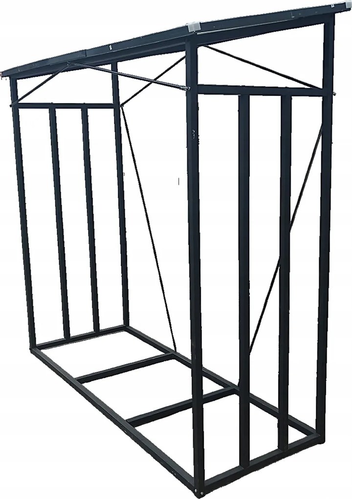 Garden Line KOVOVÝ STOJAN S STRECHOU NA DREVO 185 cm x 70 cm x 185 cm