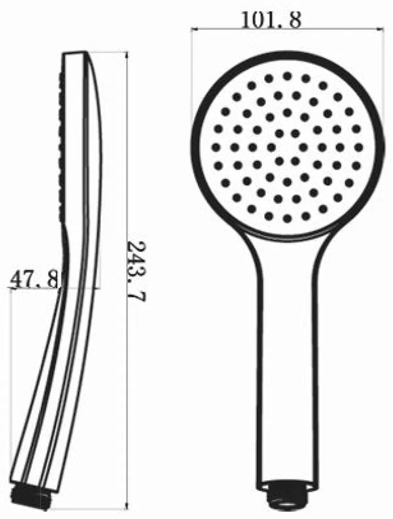 Sapho Sapho, Ručná sprcha, 1 funkcie, priemer 102mm, ABS/čierna, SK736