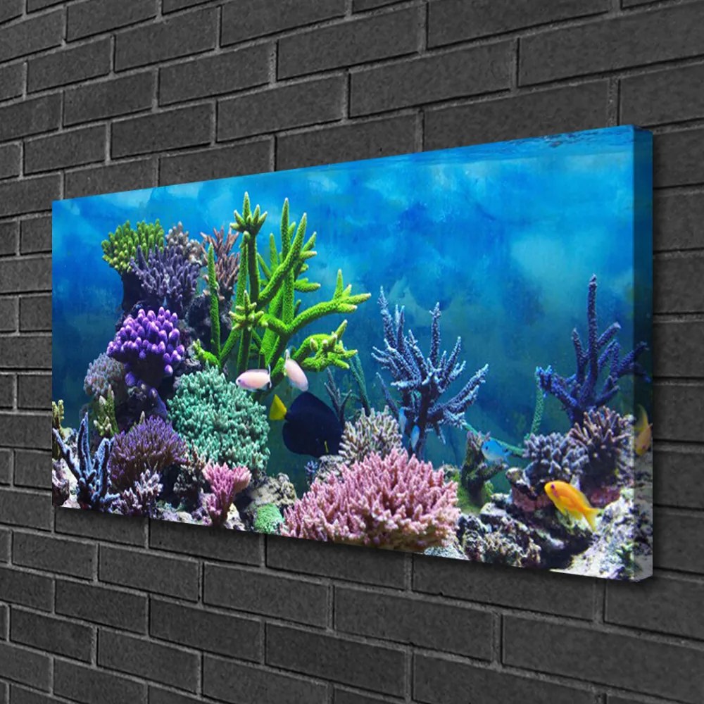 Obraz Canvas Akvárium rybičky pod vodou 140x70 cm