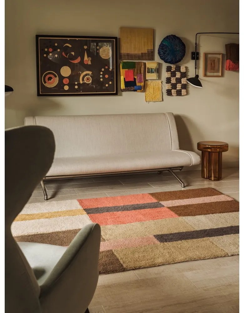 Ručne tkaný vlnený behúň 80x230 cm Chroma Spiced Coral – Lorena Canals