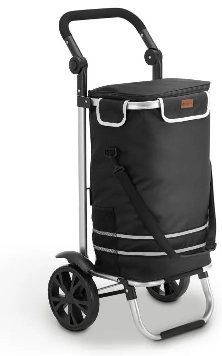 Nákupný vozík 3v1, 56 l, čierny – skladací, s chladiaci vrec