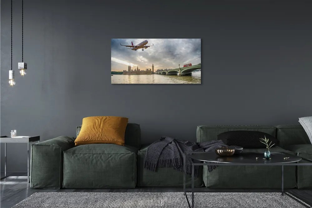 Obraz canvas lietadiel mraky 100x50 cm