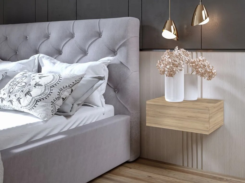 Nočný stolík LOFT - dub craft zlatý