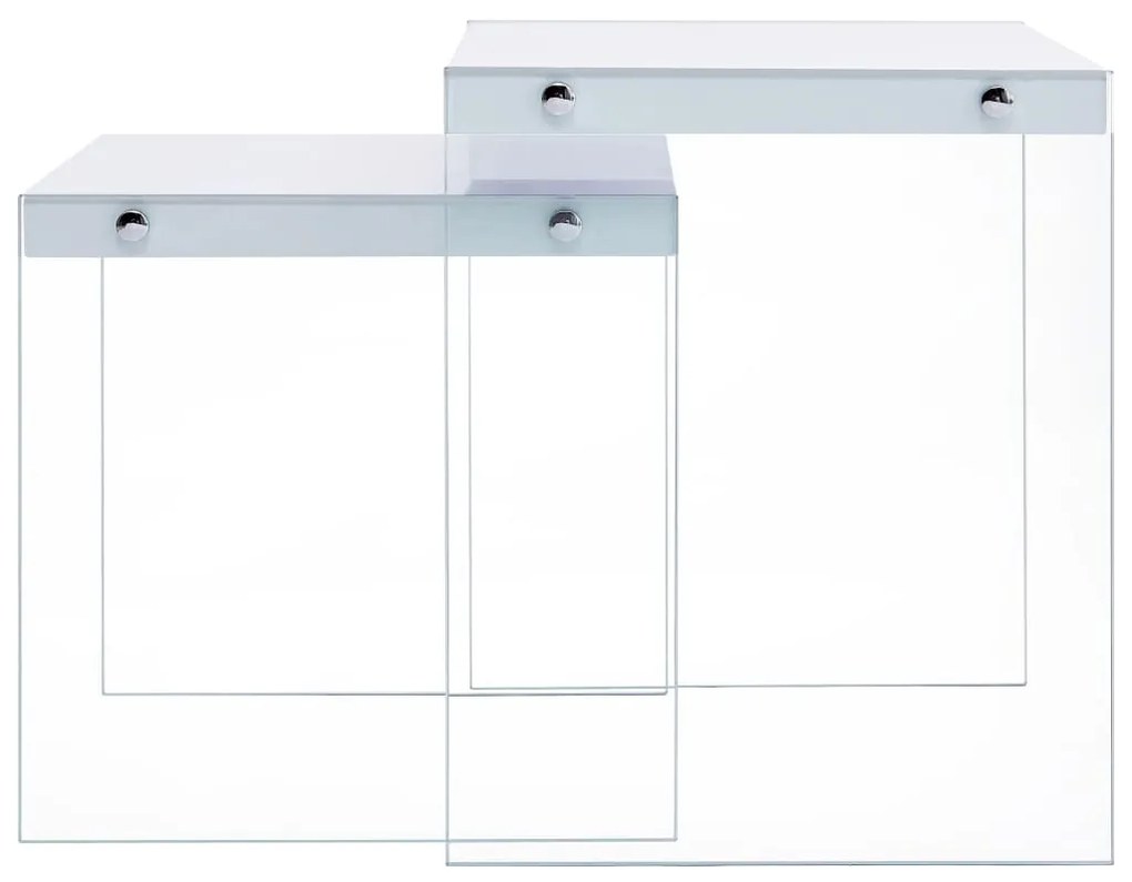 vidaXL Zasúvacie stolíky 2 ks biele MDF