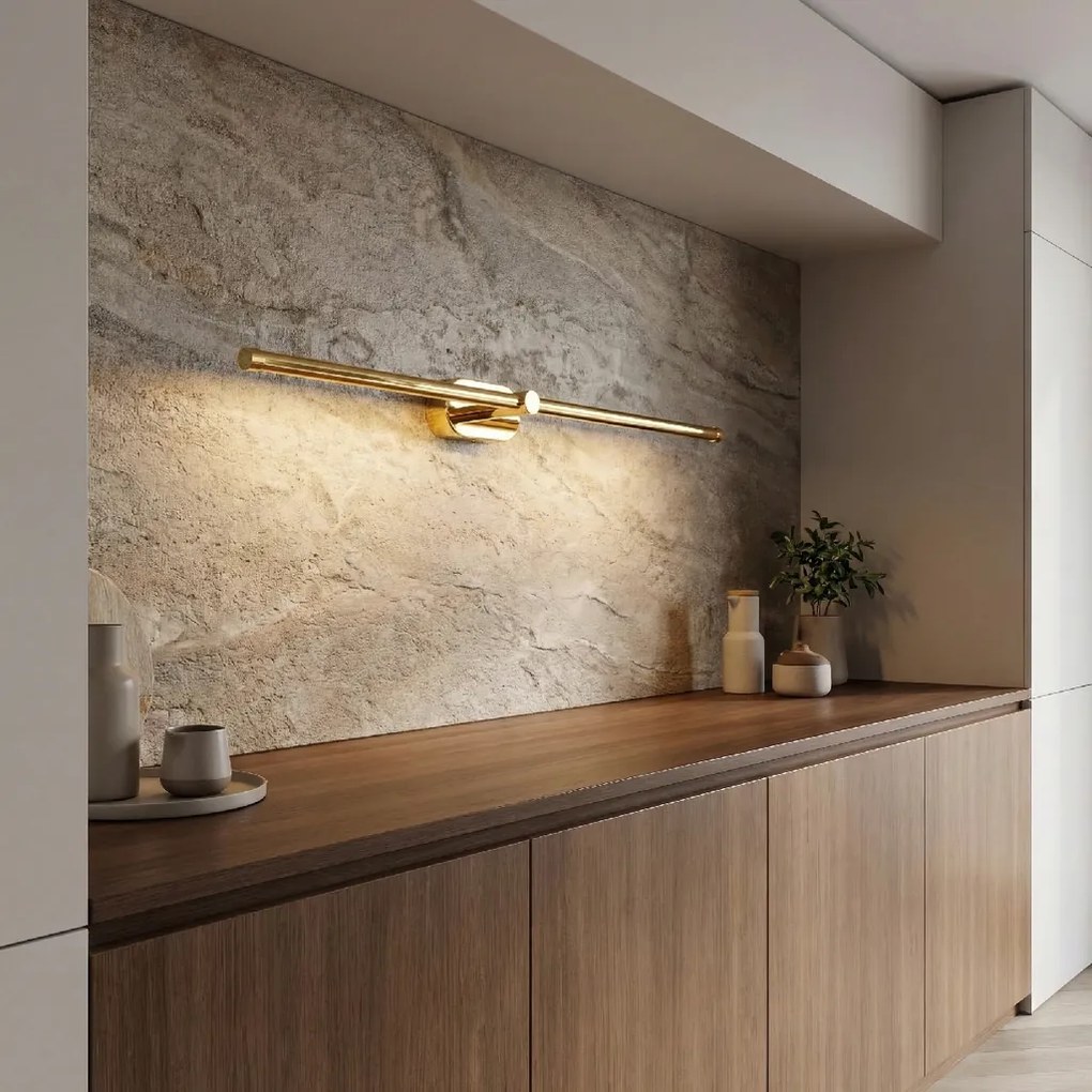 Toolight Toolight, LED nástenné svietidlo 80cm, 13W, 4000K, 1000lm, APP1891-1W, zlatá lesklá, OSW-66046