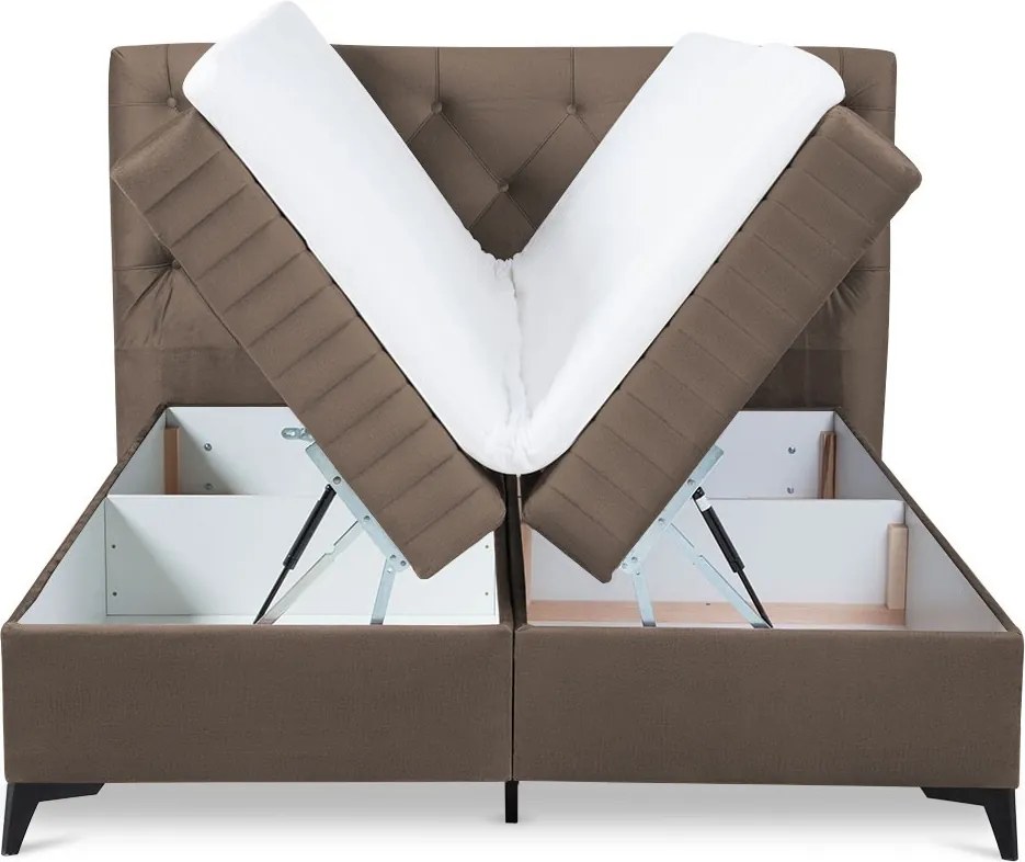 Posteľ Lusaka 180x200 cm, hnedá látka