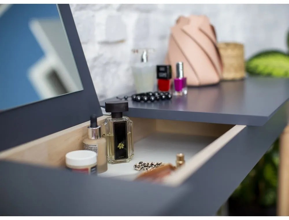 Biely toaletný stolík Ragaba Mimo, šírka 65 cm