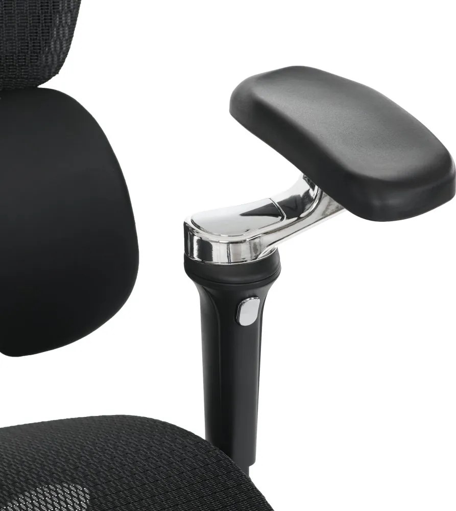 Kancelárska ergonomická stolička PORTE II — sieťovina, čierna