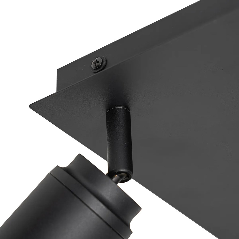 Inteligentné kúpeľňové bodové svetlo čierne štvorcové IP44 vrátane 3 Wifi GU10 - Ducha