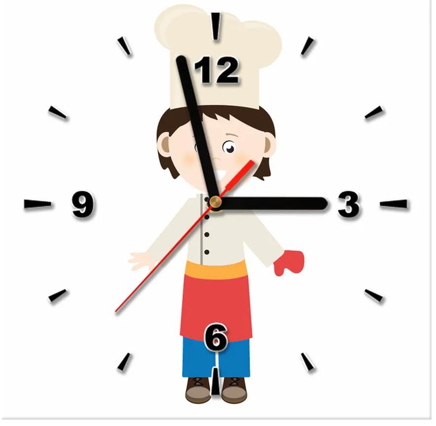 Gario Obraz s hodinami Malý kuchár Rozmery: 40 x 40 cm