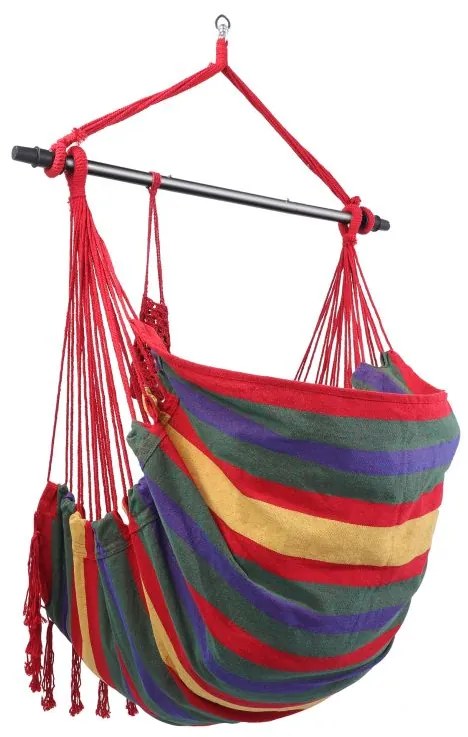 MIADOMODO Závesné hojdacie kreslo, farebné, dovnútra aj von