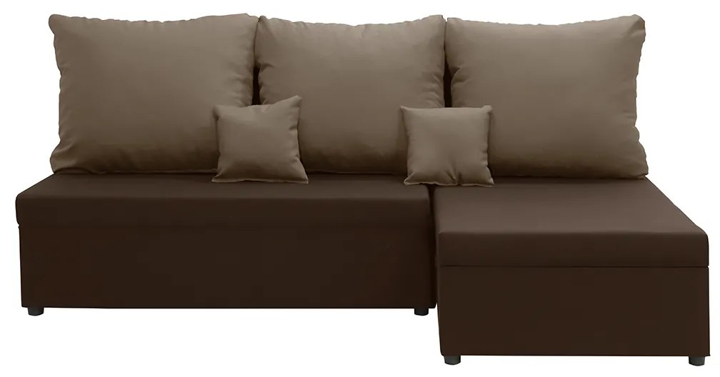 Rohová pohovka s funkciou spania BODZO Tmavohnedá/svetlohnedá