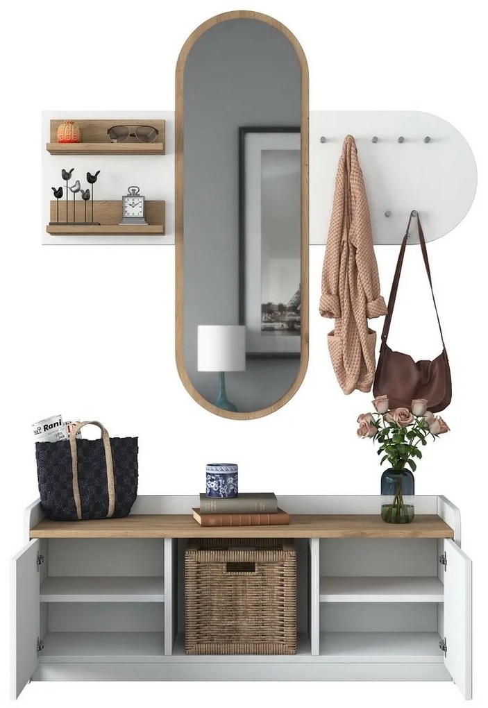 Predsieňová zostava Ema White and Walnut