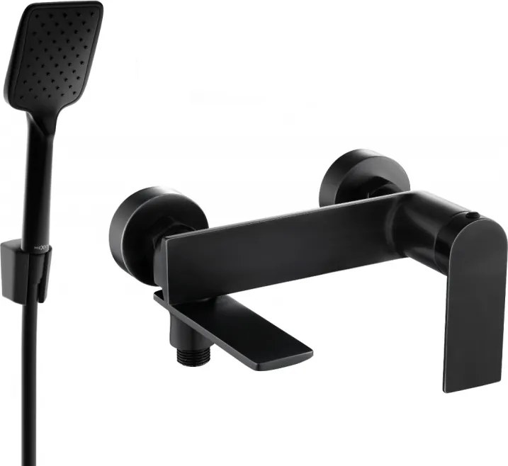 Mexen Zero R62 vaňová batéria so sprchovou súpravou, čierna - 7113R62-70