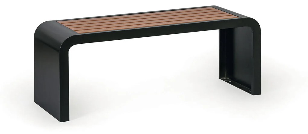 Parková lavička RESTO, 1200 mm, čierna/hnedá