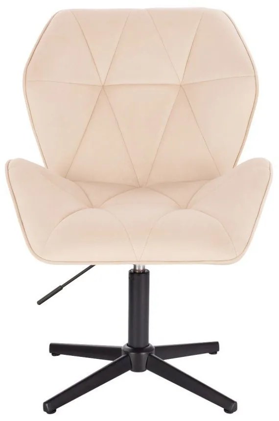 LuxuryForm DESIGN Stolička MILANO MAX VELUR na čiernom kríži - krémová