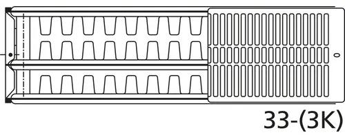 Doskový radiátor Rotheigner 33 300 x 800 mm 8 prípojok (bočné, dole vpravo alebo vľavo alebo uprostred)