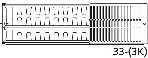 Doskový radiátor Rotheigner 33 600 x 1000 mm 8 prípojok (bočné, dole vpravo alebo vľavo alebo uprostred)