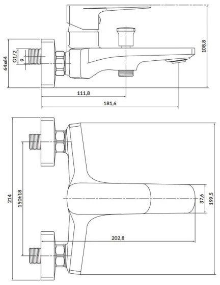 Cersanit S951-378 - Zlatá vanová baterie LARGA