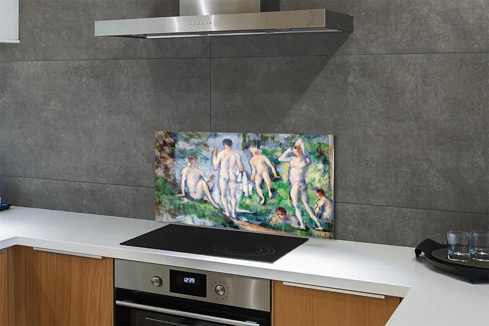 Sklenený obklad do kuchyne art nahota 140x70 cm