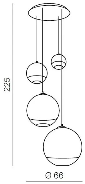 Industriálny luster Silver Ball 4