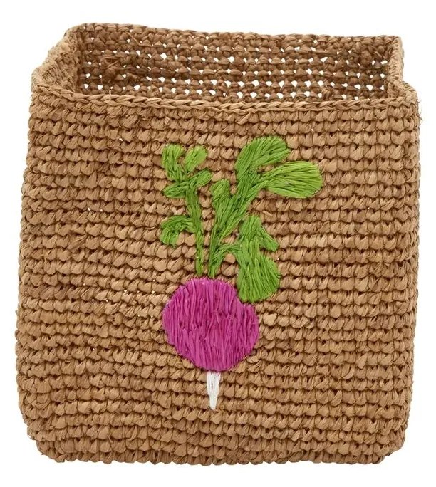 rice Úložný košík Raffia Square Tea Radish - set 2 ks