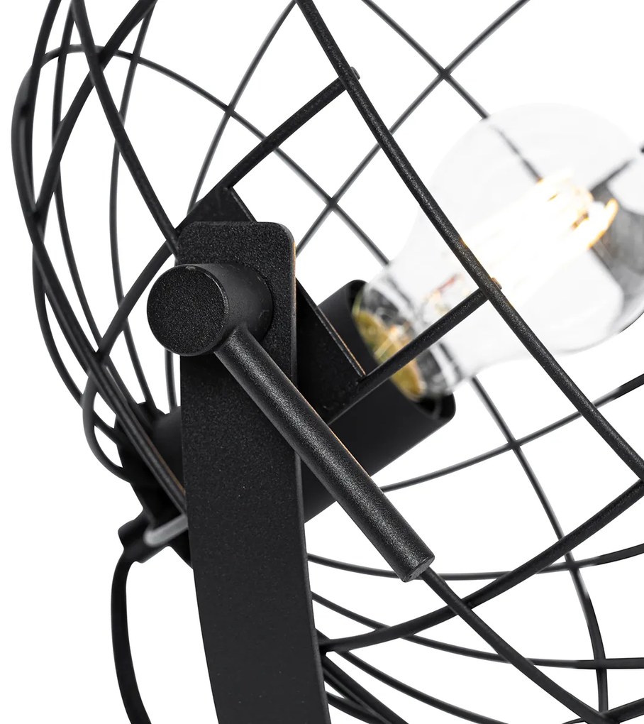 Priemyselná trojnohá stolná lampa čierna nastaviteľná - Hanze