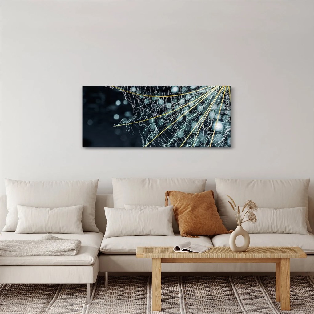 Obraz -Kvet s pavučinou (120x50 cm)