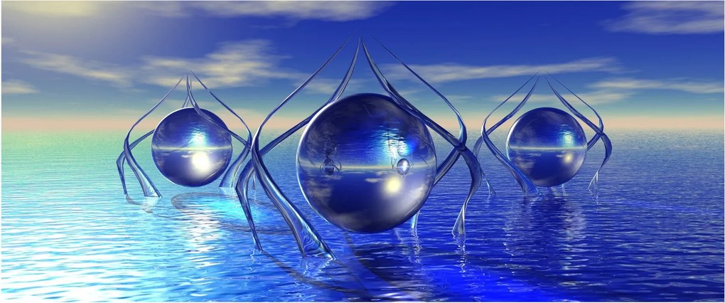 Obraz abstrakcie - voda (120x50 cm)