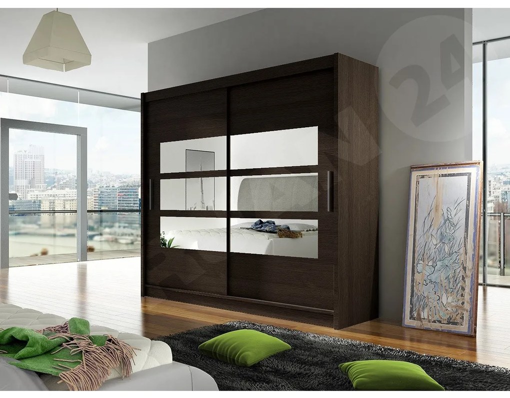 Skriňa London III 180, Farby: kašmír, Osvetlenie: osvetlenie LED RGB - farebné