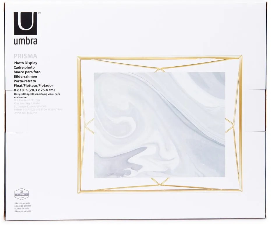 Kovový stojací/na stenu rámček v zlatej farbe 25x30 cm Prisma – Umbra