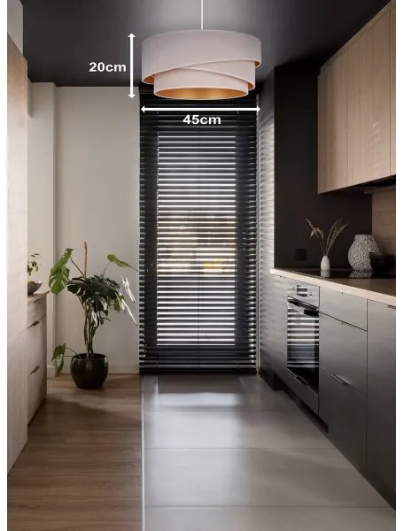 Duolla - Luster na lanku KOBO 1xE27/15W/230V pr. 45 cm krémová/zlatá