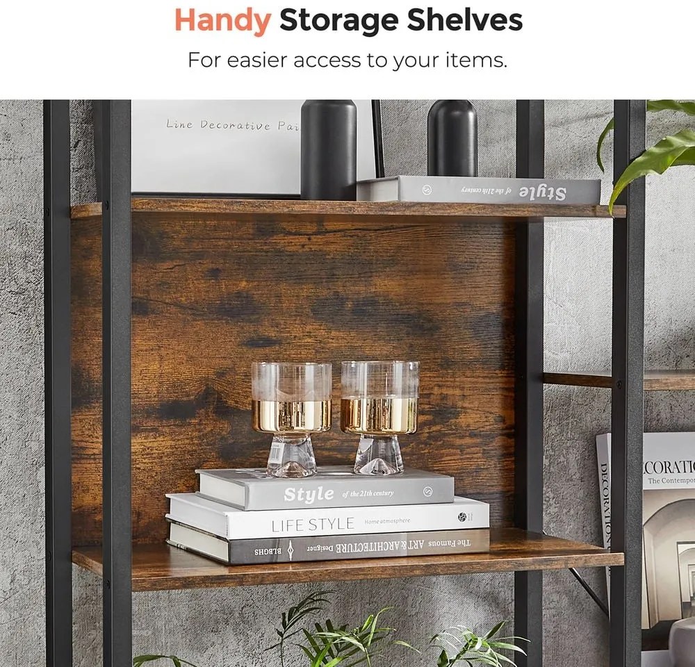 Knižnica, industriálny dizajn, 14 políc, 166x158x24cm