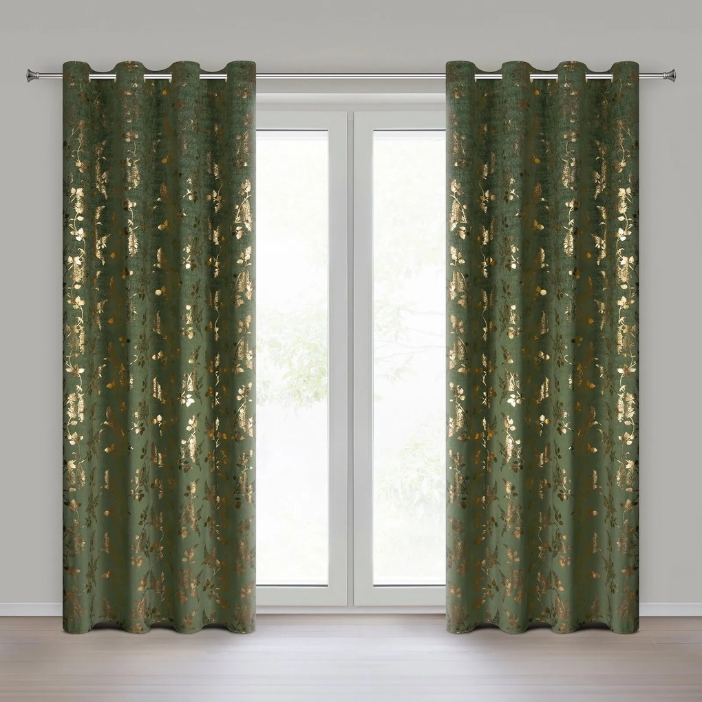 ZÁVES NA KRÚŽKOCH HILARY 140X250 CM VZOROVANÁ